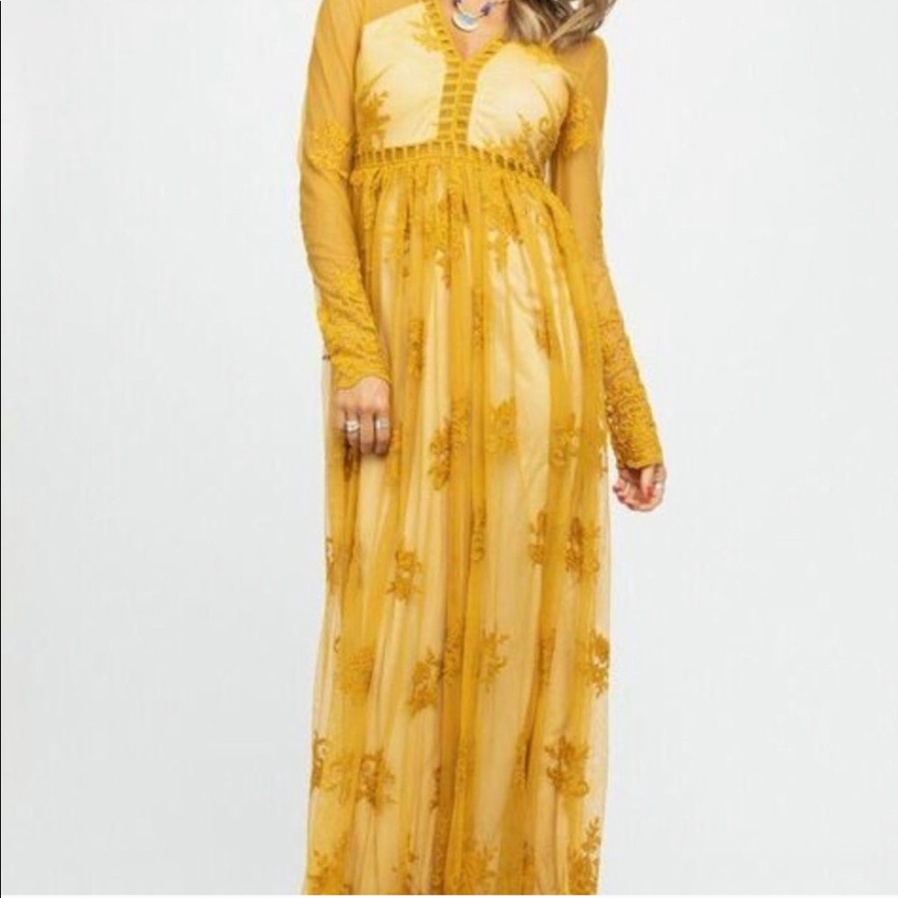 Willow Maxi Mustard Dress